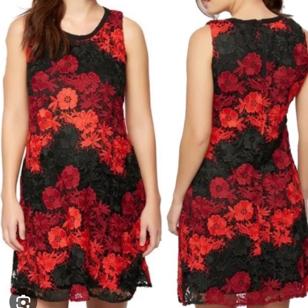 Taylor floral embroidered overlay dress Size M
